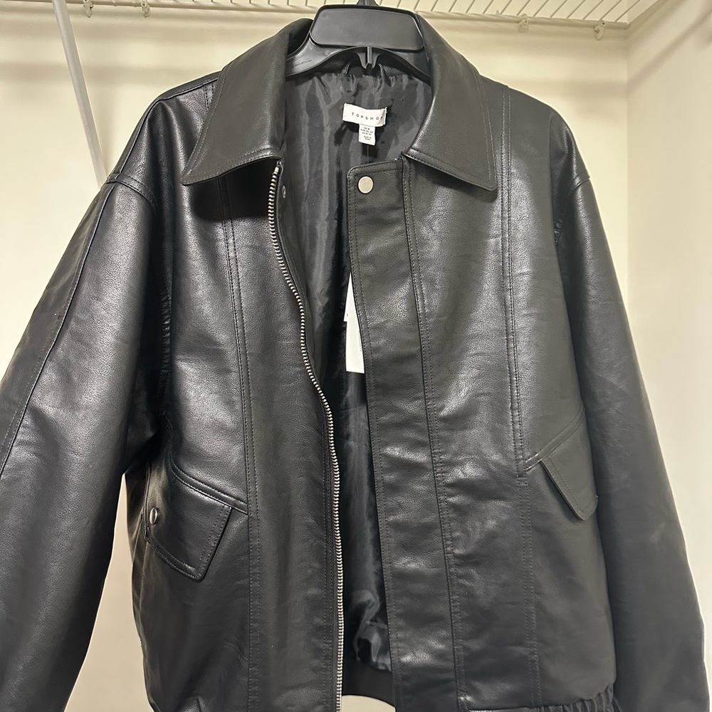 Topshop Black Faux Leather Jacket